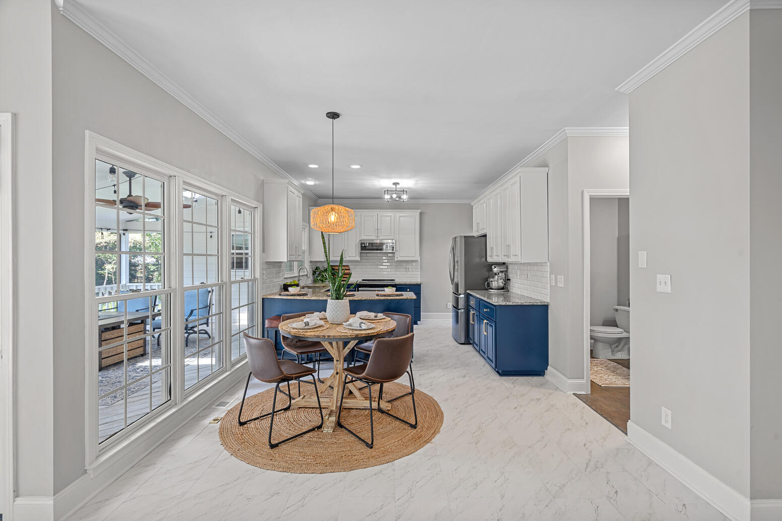 Bright kitchen in Huntersville NC home for sale with ample storage and updated finishes.